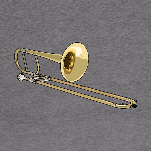 Trombone cartoon illustration by Miss Cartoon